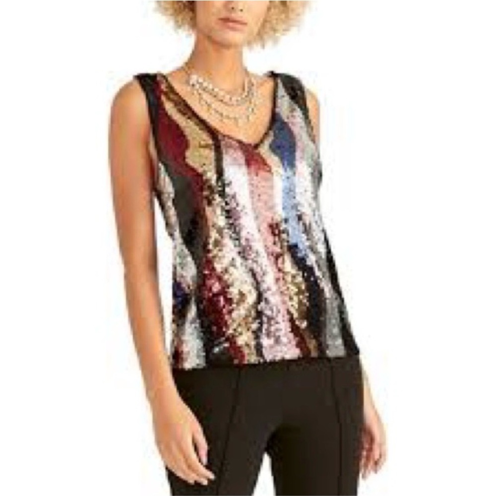 NWT RACHEL Rachel Roy Multicolor Sequin V-Neck Camisole